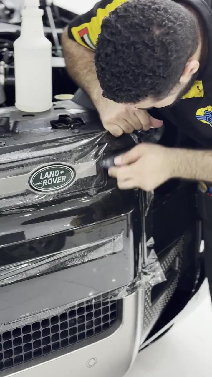 Solar Gard PPF installation — Land Rover front bumper wrap